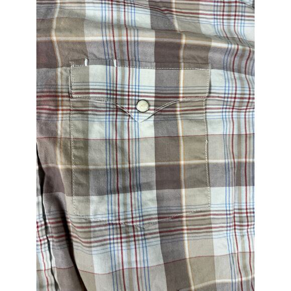 Men's Rough Stock Panhandle Slim Plaid Button Down Shirt Size XL - Excellent - Picture 10 of 11